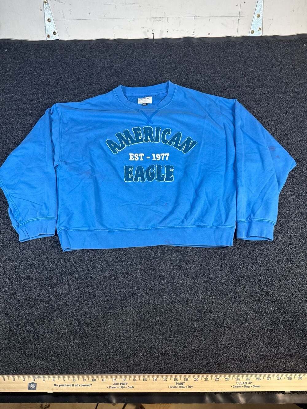 American Eagle Graphic Crewneck Sweatshirt Blue Size Large
